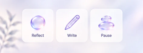 Illustrative choices to reflect, write, and pause.